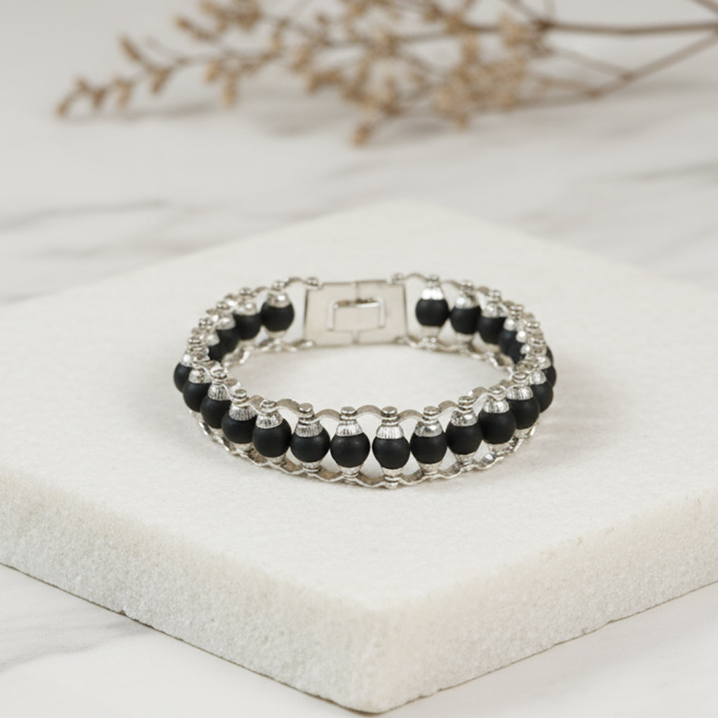 Siddh Silver Plated Karungali Bracelet